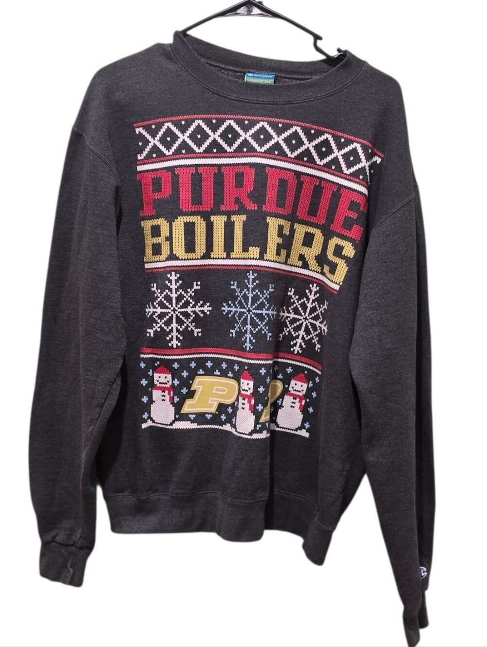Purdue Boilers Holiday Snowman Crewneck Champion Sweatshirt